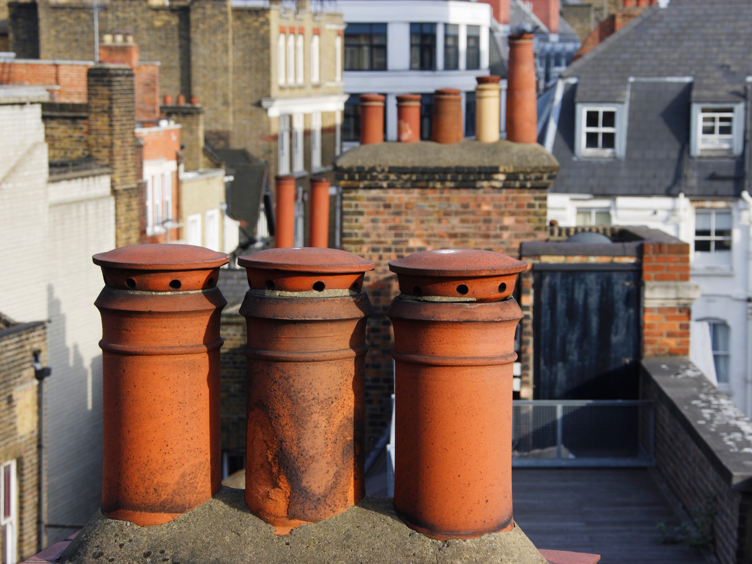 Chimneys on london rooftops