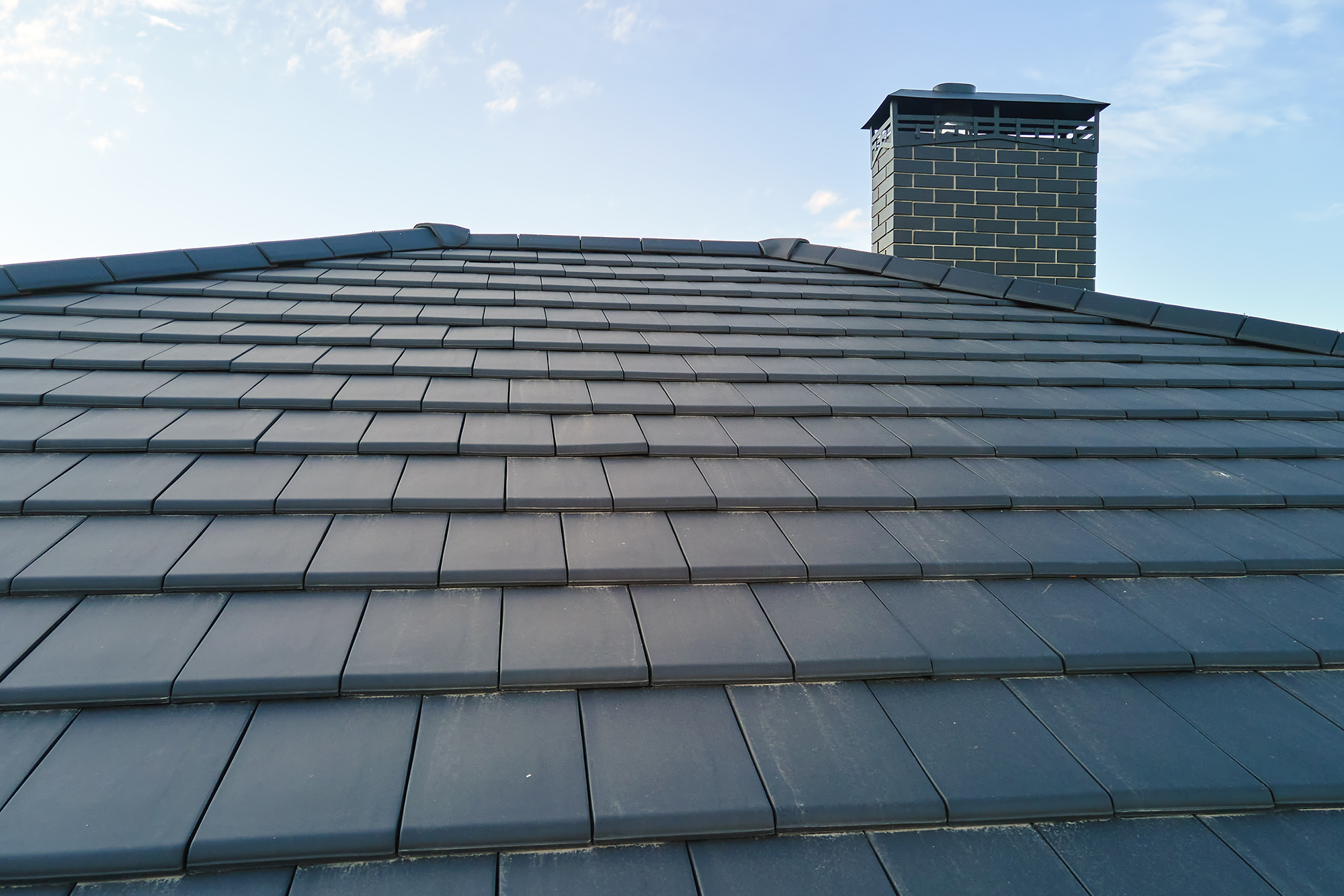 Close up of slate roof in london